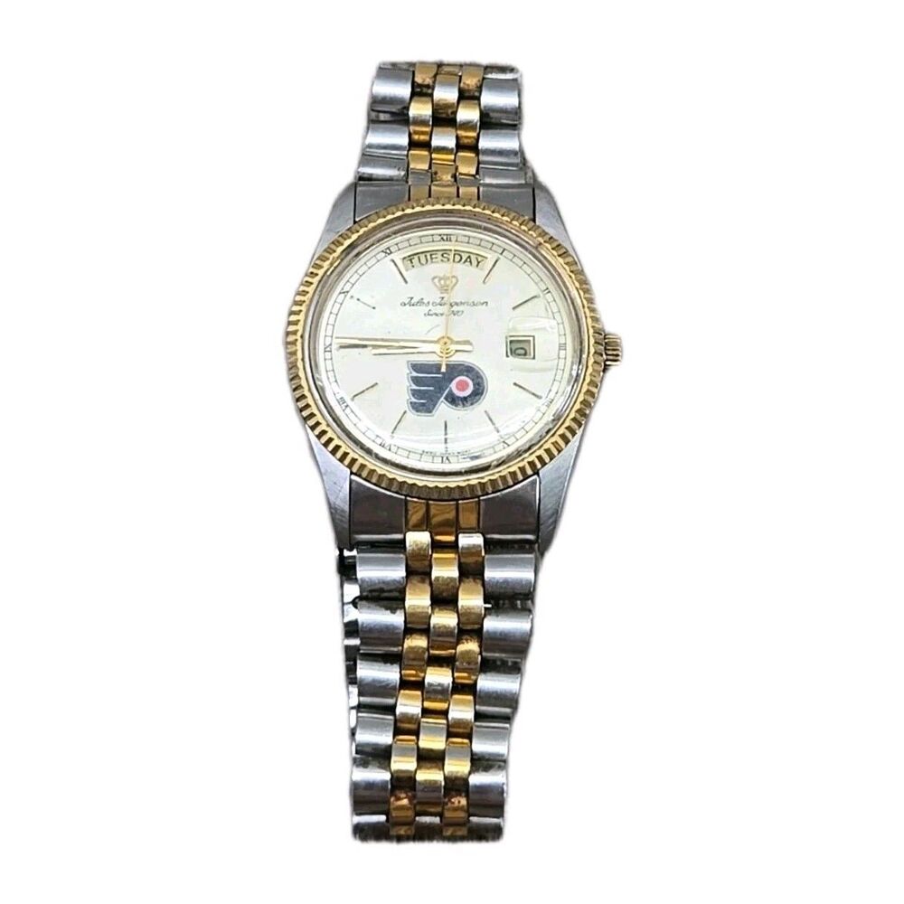 Jules Jurgensen 36mm Champagne Dial President Date/Day Men's Watch NEEDS Battery